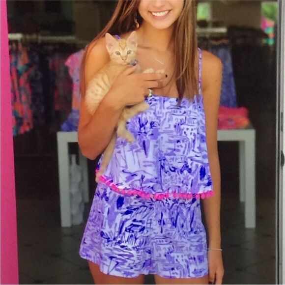 LILLY PULITZER | Franni Cropped Top Lilac Verben Rock the Dock Women’s Size 2 - Picture 11 of 11